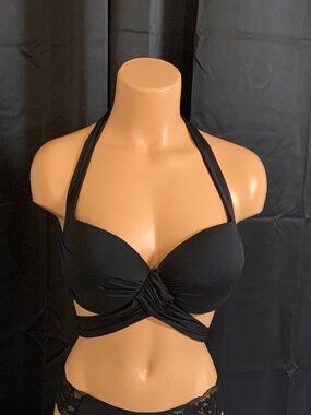 Victoria's Secret Swim Push-Up Wrap Halter Bikini Top 36C NWOT